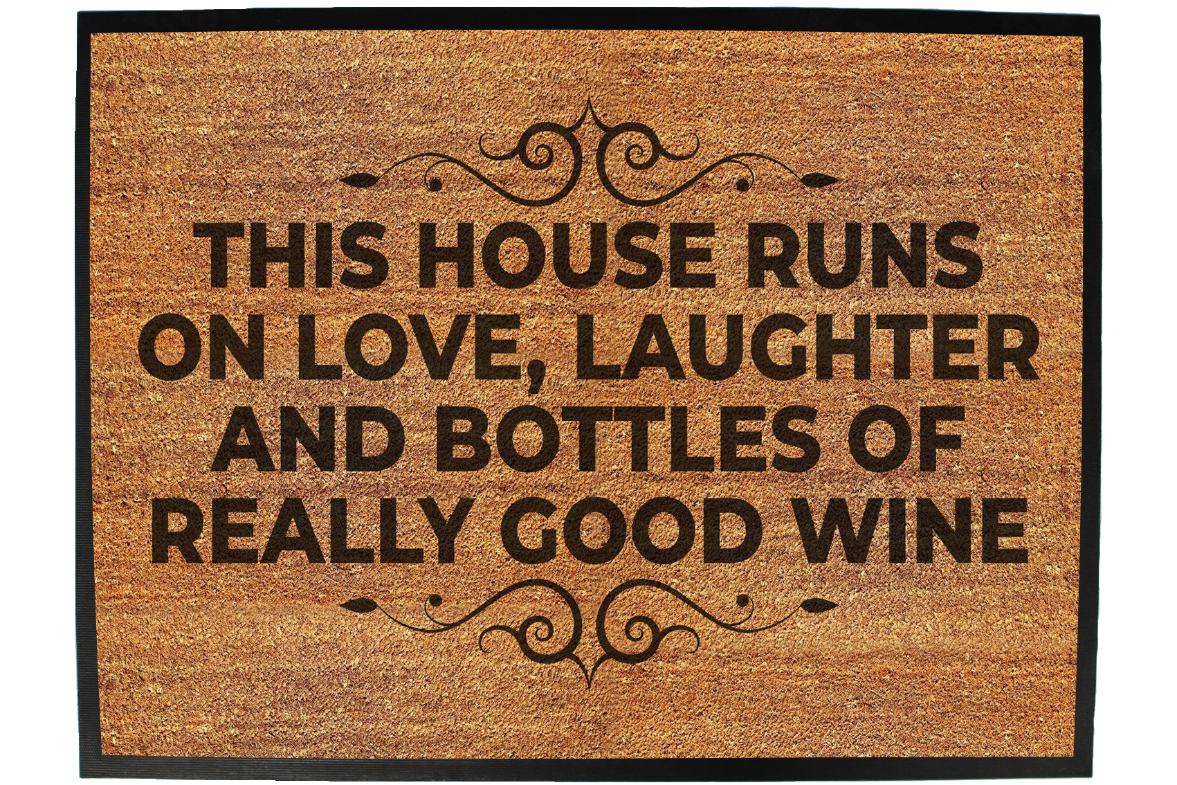 this house runs on love Funny Doormat Novelty Door Mat Birthday Home Office 